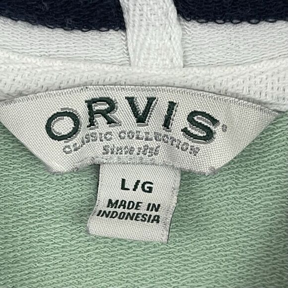 Orvis Hoodie Womens Large Mint Green Pullover Stretch Cotton Blend Soft Casual - Picture 2 of 12